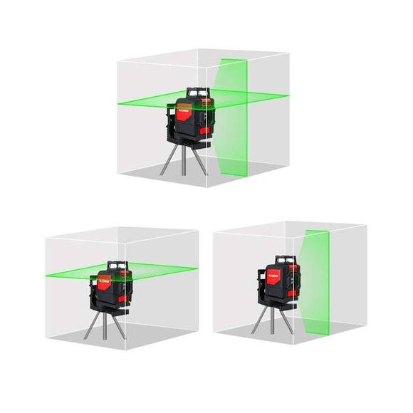 KOBB KBL30G 25 Metre Profesyonel Yatay 360° ve Dikey Otomatik Hizalamalı Yeşil Çapraz Çizgi Lazer Distomat - 8