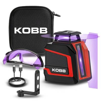 KOBB KBL30P 3.7V Li-ion Yatay 360° ve Dikey Otomatik Hizalamalı Mor Işık Profesyonel Çizgi Lazer - Kobb (1)