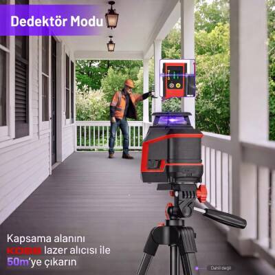 KOBB KBL30P 3.7V Li-ion Yatay 360° ve Dikey Otomatik Hizalamalı Mor Işık Profesyonel Çizgi Lazer - 6