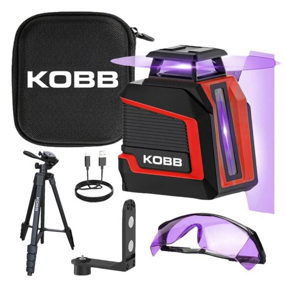 KOBB KBL30P 3.7V Li-ion Yatay 360° ve Dikey Otomatik Hizalamalı Mor Işık Profesyonel Lazer+Tripod - 2