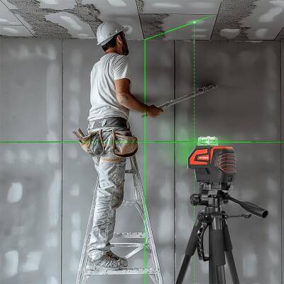 KOBB KBL32GTP Profesyonel Li-ion Yatay 360° ve Dikey Otomatik Hizalamalı Yeşil Nokta Şakül ve Çapraz Çizgi Lazer+Tripod - 5