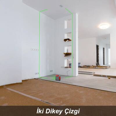 KOBB KBL33G 40 Metre Profesyonel Li-ion Şarjlı 2x90⁰/360⁰ Otomatik Hizalamalı Yeşil Çapraz Çizgi Lazer Distomat - Thumbnail