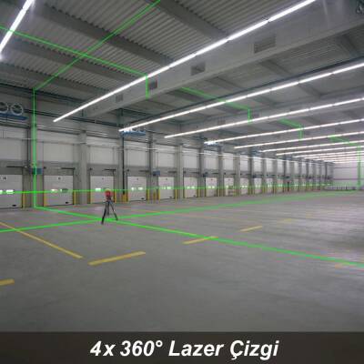 KOBB KBL35G Profesyonel Li-ion Şarjlı 4X360⁰ Otomatik Hizalamalı Yeşil Çapraz Çizgi Lazer Distomat+Uzaktan Kumanda - 3