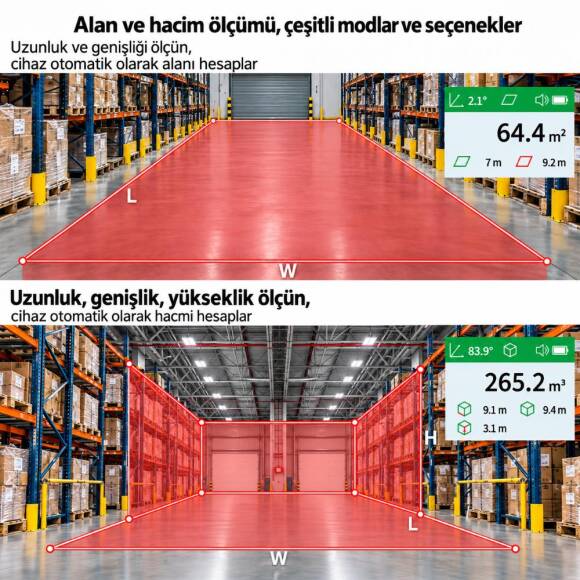 KOBB KBL600 600Mt 3.7V Li-ion LCD Ekran Şarjlı Profesyonel Optik Dürbünlü Golf Lazer Metre - 3