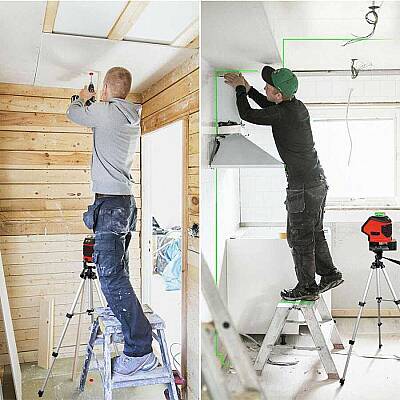 KOBB KBL88GTP 25 Metre Profesyonel Yatay 360° ve Dikey Otomatik Hizalamalı Nokta Şakül ve Yeşil Çapraz Çizgi Lazer Distomat + Tripod - 4