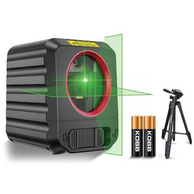 KOBB KBL90GTP 30 Metre Profesyonel Yatay ve Dikey Otomatik Hizalamalı Yeşil Çapraz Çizgi Lazer Distomat + Tripod - KOBB
