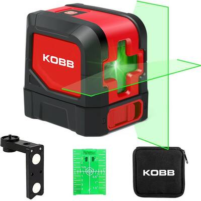 Kobb - KOBB KBL91G 30 Metre Profesyonel Yatay ve Dikey Otomatik Hizalamalı Yeşil Çapraz Çizgi Lazer Distomat