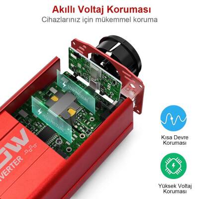 KOBB KBN300 12V/220V 300Watt Modifiye Sinüs Dönüştürücü İnvertör - 6