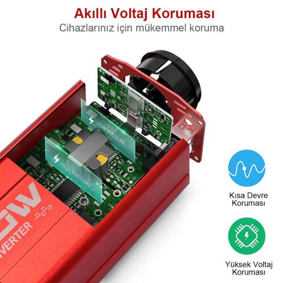 KOBB KBN300 12V/220V 300Watt Modifiye Sinüs Dönüştürücü İnvertör - 6