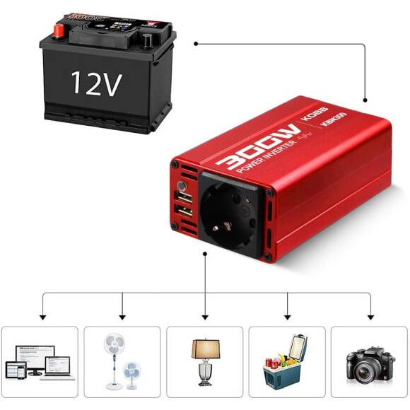 KOBB KBN300 12V/220V 300Watt Modifiye Sinüs Dönüştürücü İnvertör - 7