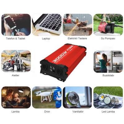 KOBB KBN3000 12V/220V 3000Watt Tam Sinüs Dönüştürücü İnvertör - 3