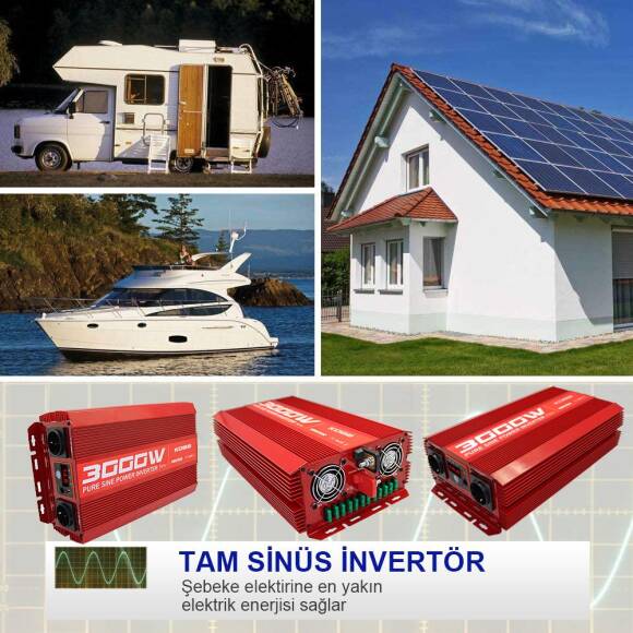 KOBB KBN3000 12V/220V 3000Watt Tam Sinüs Dönüştürücü İnvertör - 10
