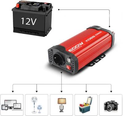 KOBB KBN600 12V/220V 600Watt Modifiye Sinüs Dönüştürücü İnvertör - 10