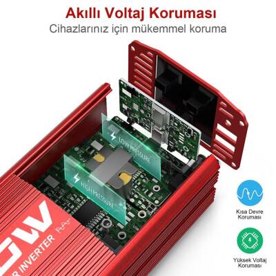 KOBB KBN600 12V/220V 600Watt Modifiye Sinüs Dönüştürücü İnvertör - 7
