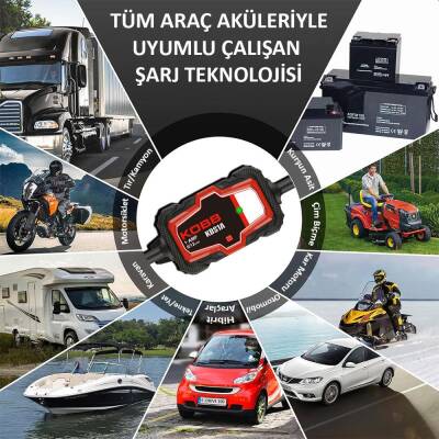 KOBB KBS1A 6V/12V 30Ah Akıllı Akü Şarj ve Akü Bakım / Desülfatör - 6