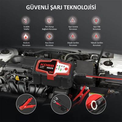 KOBB KBS2A 6V/12V 60Ah Akıllı Akü Şarj ve Akü Bakım / Desülfatör - 5