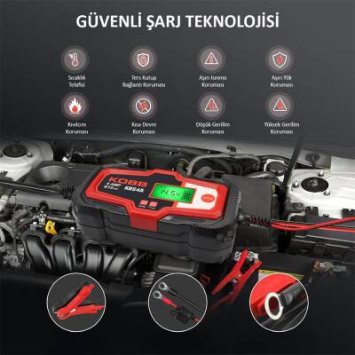KOBB KBS4A 6/12V 120A Dijital Akü Şarj / Akü Bakım / Desülfatör ve Power Supply - 5
