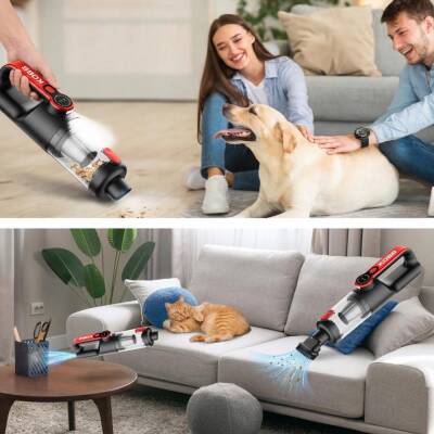 KOBB KBV20 12Volt/ Li-ion Şarjlı Kömürsüz Motor Hibrit Araç Süpürgesi + 8 Parça Aksesuar Seti + Taşıma Çantası - 7