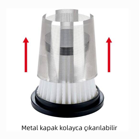 KOBB KBV20F 12V/Şarjlı Hibrit Araç Süpürgesi İçin Yedek HEPA+Çelik Filtre - 5