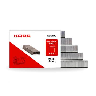 KOBB KBZ208 8mm 2500 Adet 200 Serisi Ağır Hizmet Tipi Zımba Teli - Kobb (1)