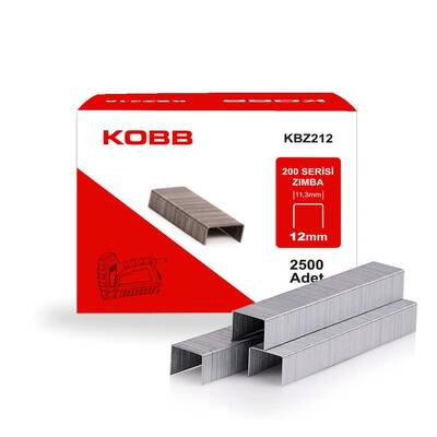 Kobb - KOBB KBZ212 12mm 2500 Adet 200 Serisi Ağır Hizmet Tipi Zımba Teli