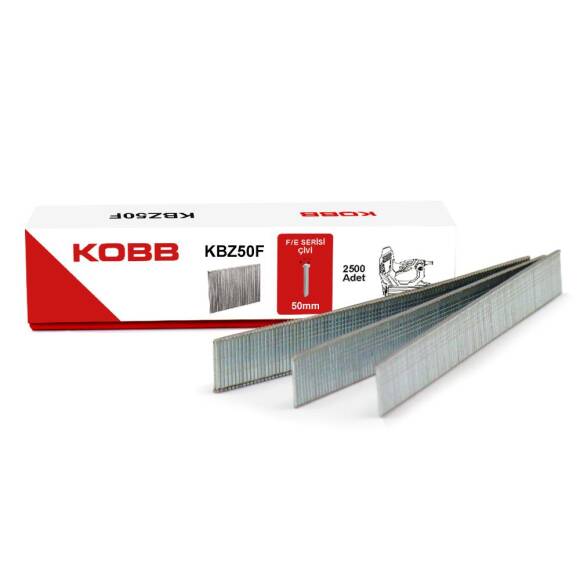 KOBB KBZ50F 50mm 2500 Adet F/E/J/8 Serisi Ağır Hizmet Tipi Kesik Başlı Çivi - 1
