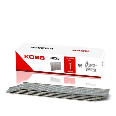 KOBB - KOBB KBZ50F 50mm 2500 Adet F/E/J/8 Serisi Ağır Hizmet Tipi Kesik Başlı Çivi (1)