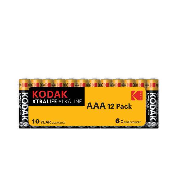 Kodak 12 Adet Shrink Xtralife Alkalin ince Pil-AAA - 1