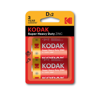 Kodak - Kodak 2 Adet Blisterli Çinko Karbon Büyük Pil - D Boy