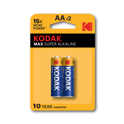 Kodak - Kodak 2 Adet Max Alkalin Blister Kalem Pil - AA