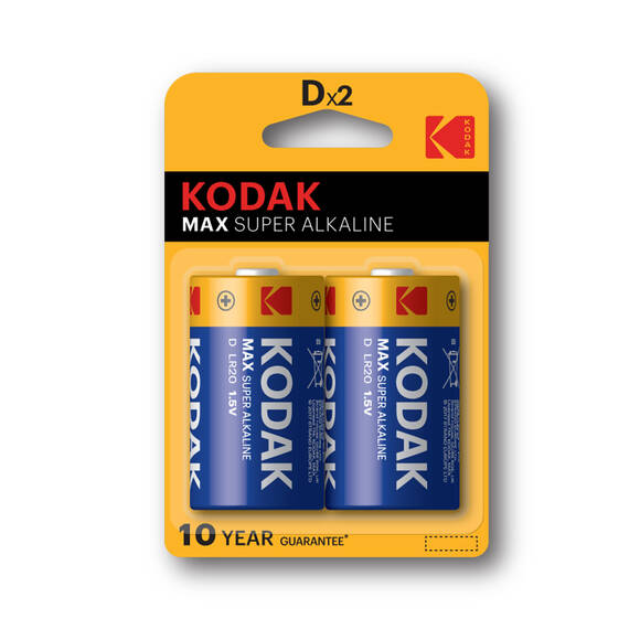 Kodak 2 adet Max Alkalin Büyük Pil-D