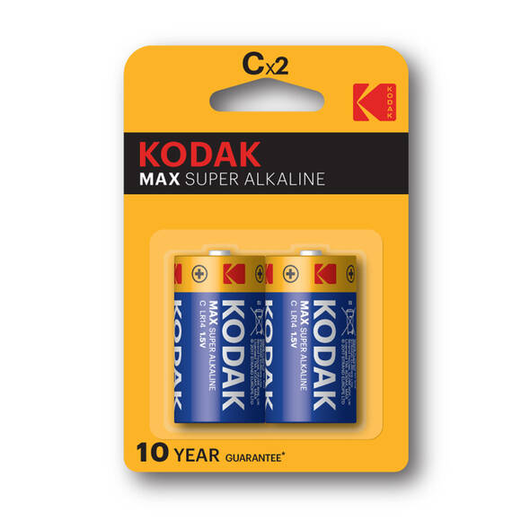Kodak 2 Adet Max Alkalin Orta Pil-C