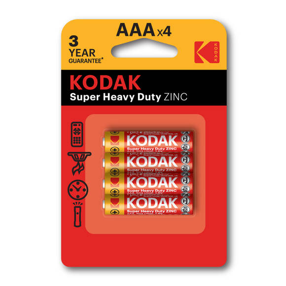 Kodak 4 Adet Blisterli Çinko Karbon ince Pil - AAA