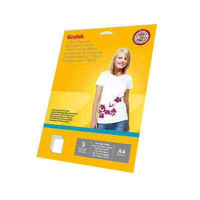 Kodak - Kodak A4 Açık Renk T-Shirtler için Transfer Baskı Kağıdı - 5 Adet (A4) 20x30