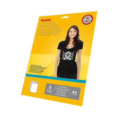 Kodak - Kodak A4 Koyu Renk T-Shirtler için Transfer Baskı Kağıdı - 5 Adet (A4) 20x30 (1)