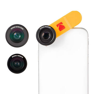 Kodak - Kodak Akıllı Telefonlar için 3’lü Lens Seti ( Ultra Geniş Açı + Makro + Balıkgözü ) (1)