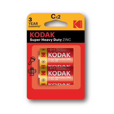 Kodak - Kodak 2 Adet Blisterli Çinko Karbon Orta Pil - C Boy