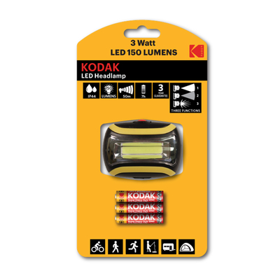 Kodak HEADLAMP150 LED Kafa Lambası-3 Adet Pil Hediyeli - 1