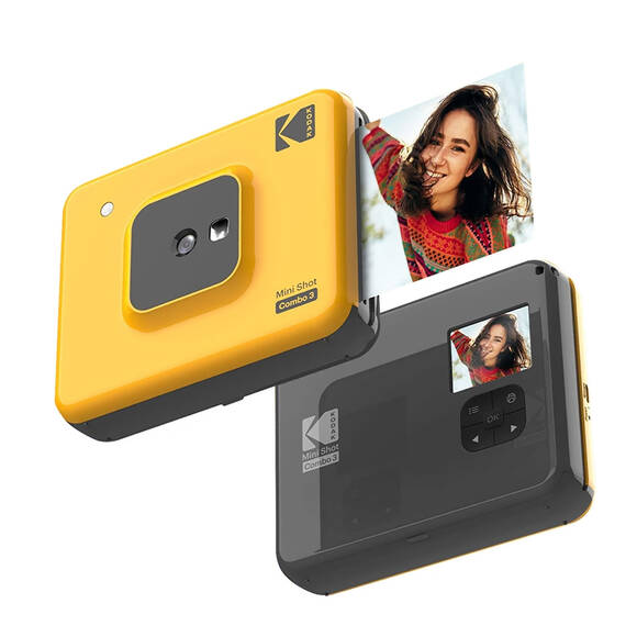 Kodak Mini Shot Combo 3 - Anında Baskı Dijital Fotoğraf Makinesi - Sarı - ICRG-330 - 30 Adetlik Baskı Seti Hediyeli