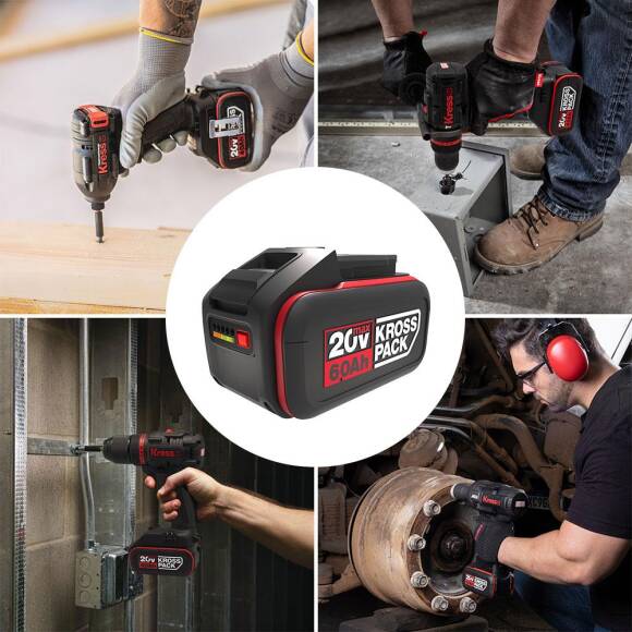 Kress KAB24 20Volt 6.0Ah Li-ion Kross Pack Profesyonel Yedek Akü - 5