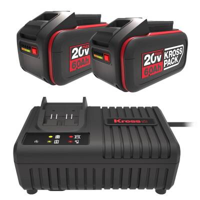 Kress KAD22 20Volt 6.0Ah Kross Pack Li-ion Çift Akü ve Akü Şarj Cihazı - Kress (1)