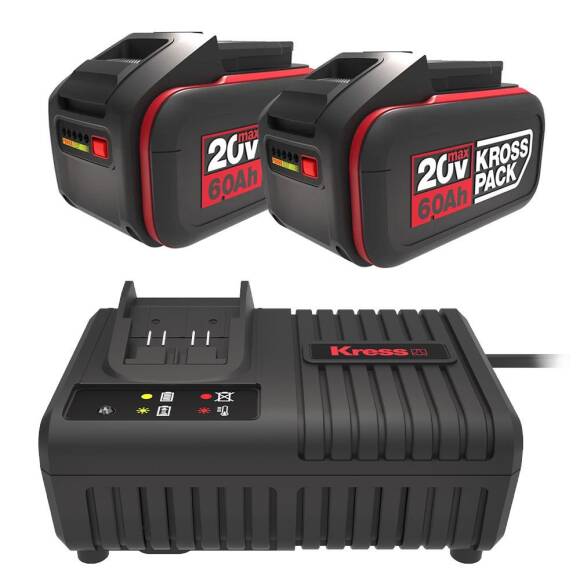 Kress KAD22 20Volt 6.0Ah Kross Pack Li-ion Çift Akü ve Akü Şarj Cihazı - 2