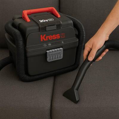 Kress KH035.9 20Volt 250W/17Kpa Flexi Esnek Hortumlu Şarjlı Islak/Kuru Süpürge & Üfleme (Akü Dahil Değildir) - 9