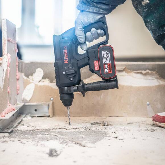 Kress KU390.4 20Volt 4.0Ah. 2.0J Li-ion Çift Akülü Şarjlı Kömürsüz Profesyonel SDS-Plus Pnömatik Kırıcı/Delici - 10