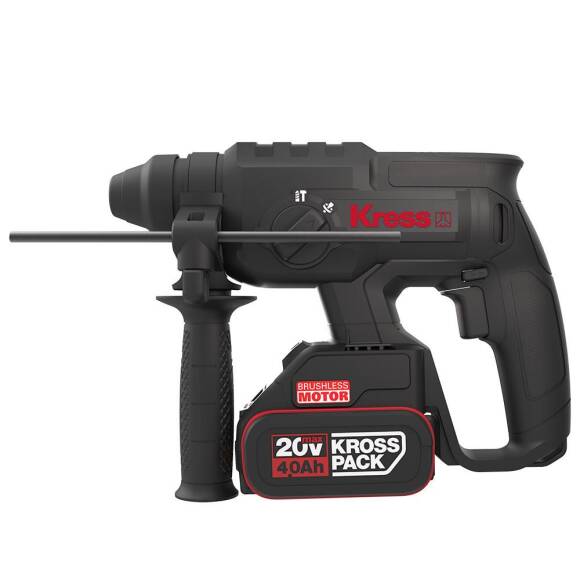 Kress KU390.4 20Volt 4.0Ah. 2.0J Li-ion Çift Akülü Şarjlı Kömürsüz Profesyonel SDS-Plus Pnömatik Kırıcı/Delici - 2