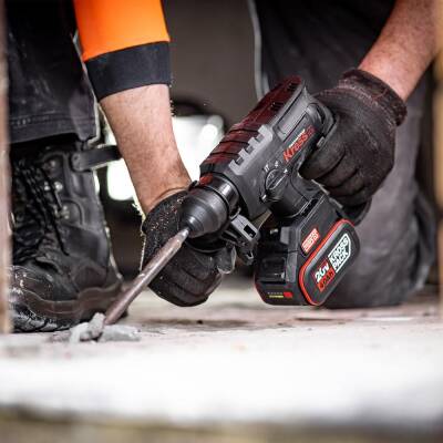 Kress KU390.4 20Volt 4.0Ah. 2.0J Li-ion Çift Akülü Şarjlı Kömürsüz Profesyonel SDS-Plus Pnömatik Kırıcı/Delici - 4