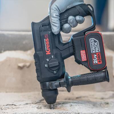 Kress KU390.4 20Volt 4.0Ah. 2.0J Li-ion Çift Akülü Şarjlı Kömürsüz Profesyonel SDS-Plus Pnömatik Kırıcı/Delici - 5
