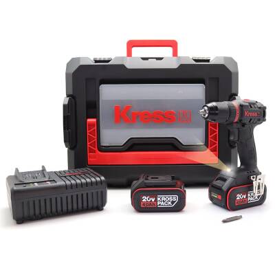 Kress KUA71 20Volt/4.0Ah Li-ion Çift Akülü Kömürsüz Profesyonel Şarjlı Matkap - Kress