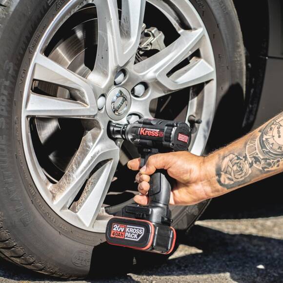Kress KUB30.2SET 20Volt/4.0Ah. Li-ion Çift Akülü 300Nm Kömürsüz Profesyonel Şarjlı Somun Sıkma + 4 Parça Derin Lokma Seti - 5