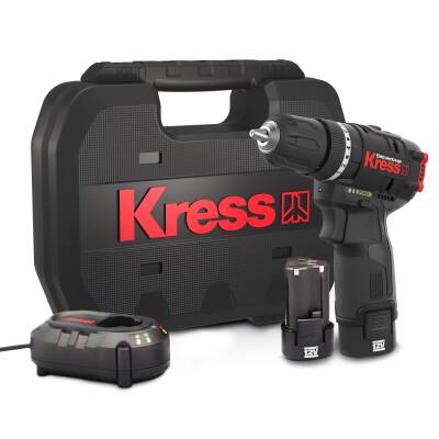 Kress KUC12 12Volt/2.0Ah Li-ion Çift Akülü Kömürsüz Profesyonel Şarjlı Darbeli Matkap - Kress